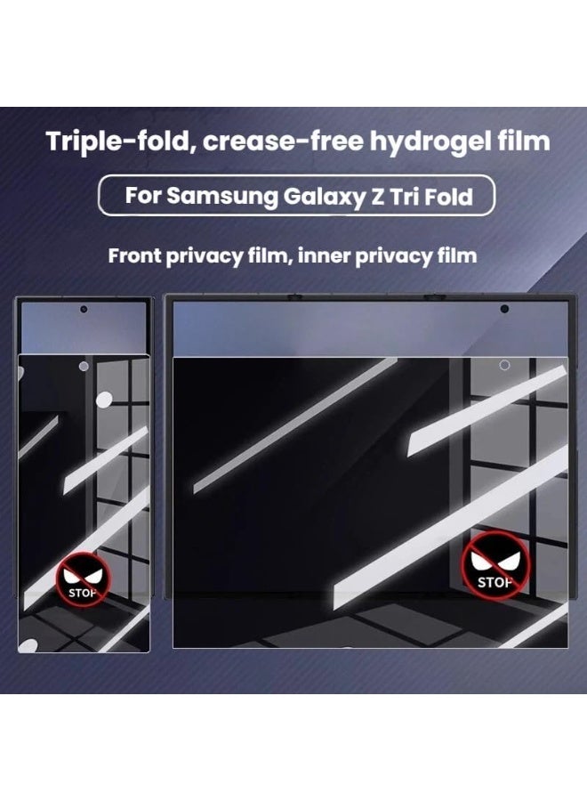 فيلم هلامي ناعم للخصوصية متوافق مع سامسونج جالاكسي Z تري فولد 5G، فيلم حماية خصوصية مضاد للتلصص للشاشة الداخلية والخارجية لـ Z تري فولد. - Image 2